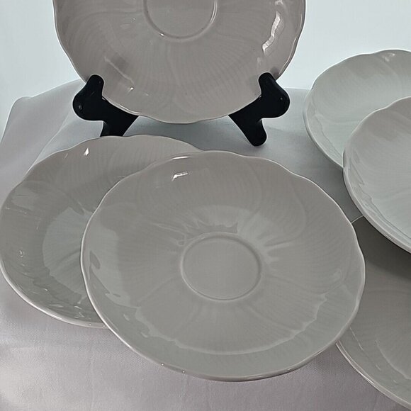 Mikasa Spring Magnolia Saucer Plates 6" white set/6 dessert farmhouse cottage - Picture 6 of 9